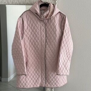 Garnet Hill Light Pink Quilted Coat